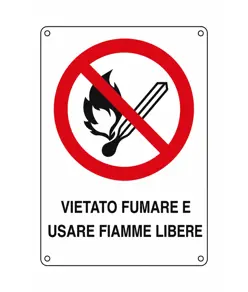 adesivi 'vietato fumare e usare fiamme libere'