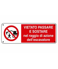 adesivi vietato sostare raggio escavatore