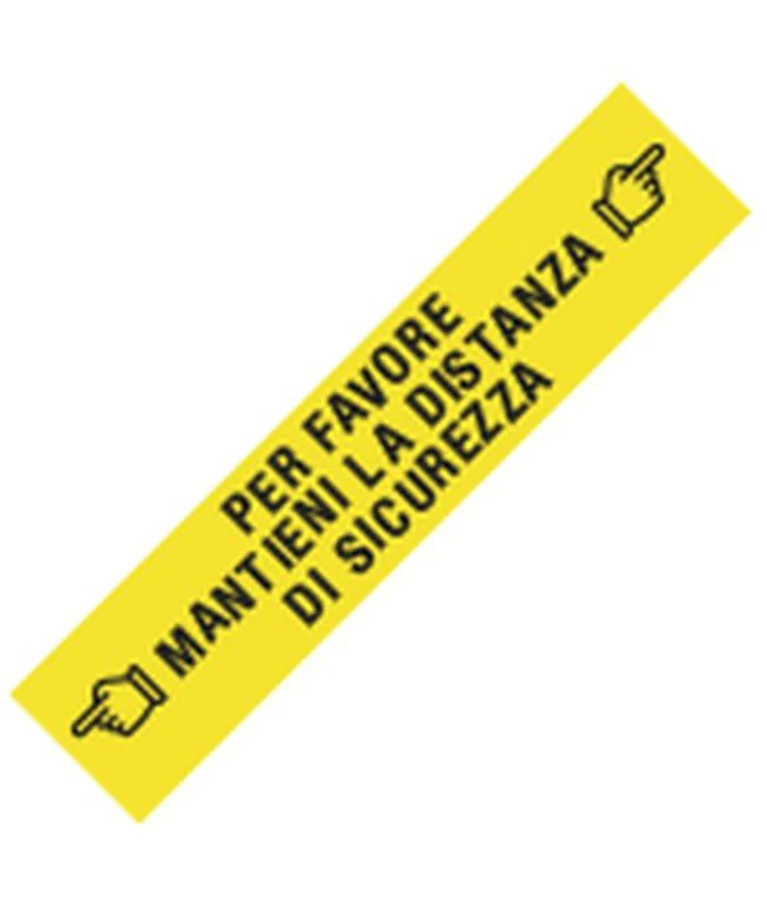 Adesivo calpestabile distanza di sicurezza, PVC spessore 95 micron - pellicola antiabrasione