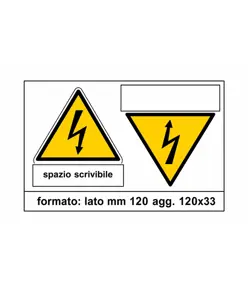 Adesivo con simbolo elettrico e spazio scrivibile