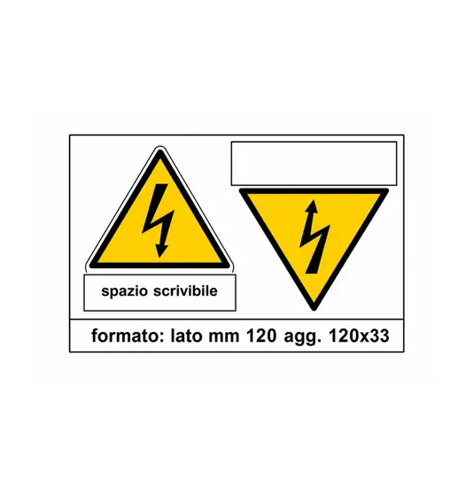 Adesivo con simbolo elettrico e spazio scrivibile