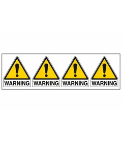Adesivo da 4 etichette  'Warning'