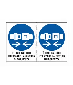Adesivo 'è obbligatorio indossare la cintura di sicurezza'