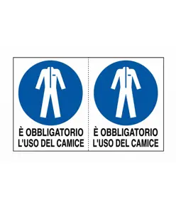 Adesivo 'è obbligatorio l'uso del camice'
