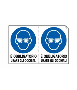 Adesivo 'è obbligatorio usare gli occhiali'