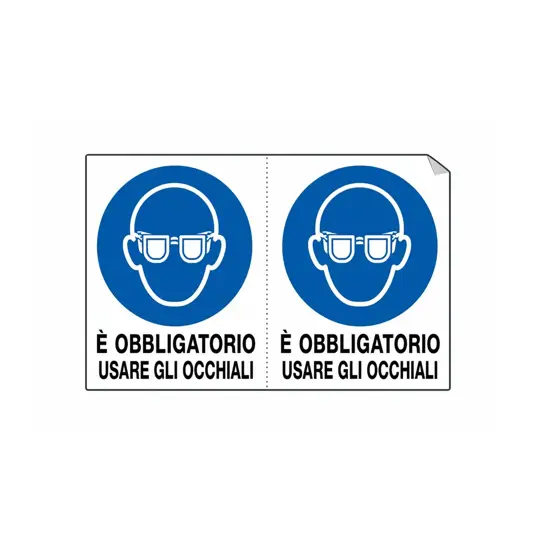 Adesivo 'è obbligatorio usare gli occhiali'