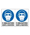 Adesivo 'è obbligatorio usare la maschera'