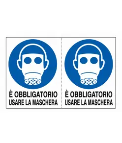 Adesivo 'è obbligatorio usare la maschera'