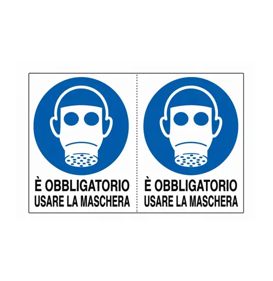Adesivo 'è obbligatorio usare la maschera'