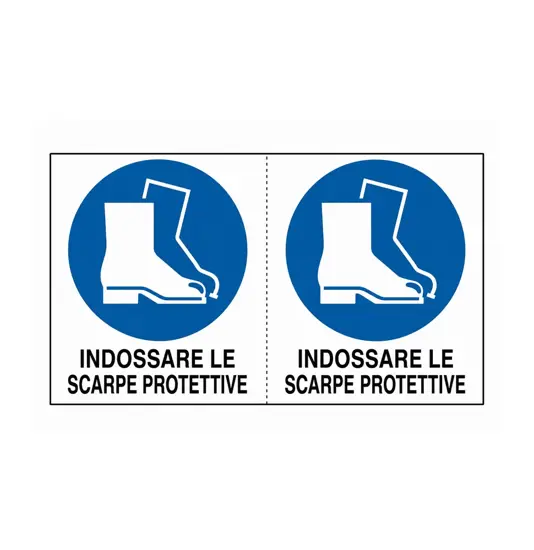 Adesivo 'indossare le scarpe protettive'