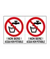 Adesivo '!non bere! acqua non potabile'