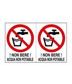 Adesivo '!non bere! acqua non potabile'