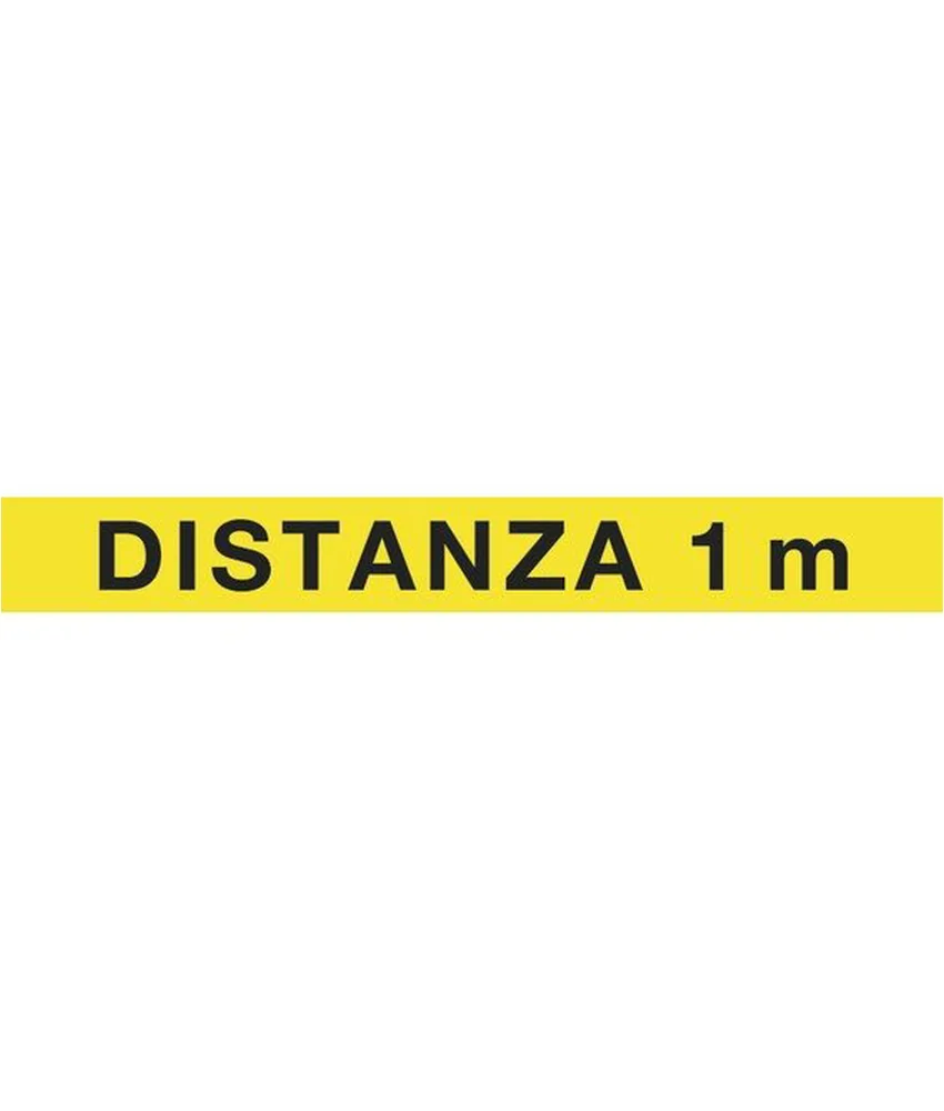 Adesivo per pavimento distanza 1 m, Scritta autoadesiva da pavimento - pellicola antiscivolo