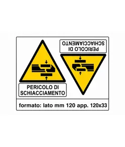 Adesivo 'pericolo di schiacciamento'