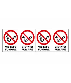 Adesivo 'vietato fumare' da 4 etichette
