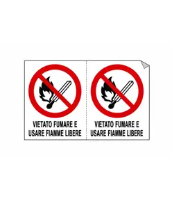 Adesivo 'vietato fumare e usare fiamme libere'