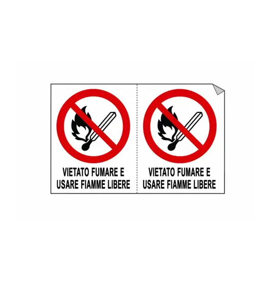 Adesivo 'vietato fumare e usare fiamme libere'