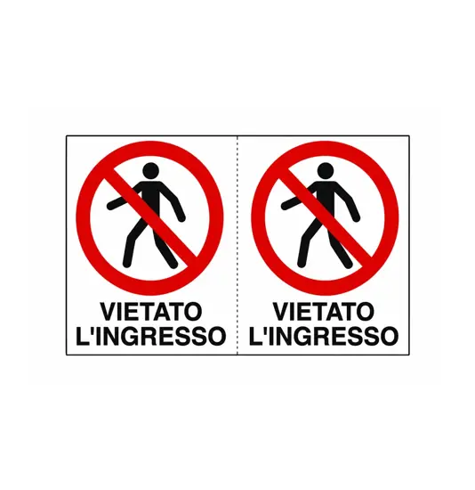 Adesivo 'vietato l'ingresso'