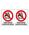 Adesivo 'vietato trasportare persone'