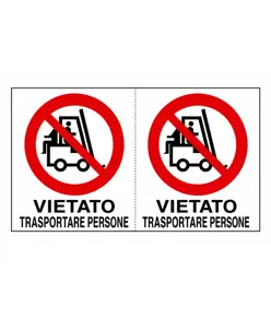 Adesivo 'vietato trasportare persone'