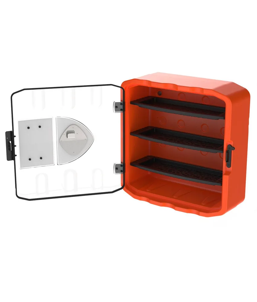 Armadio elettro soccorso vuoto grande per protezione da elettricità, 790x790x280 mm - porta trasparente