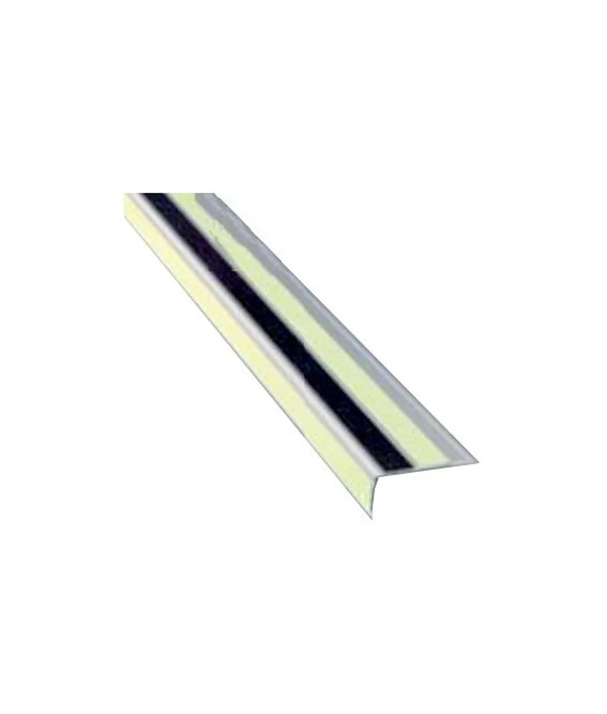 Bordo angolare antiscivolo luminescente, Luminescente - alluminio - per scale e scalini