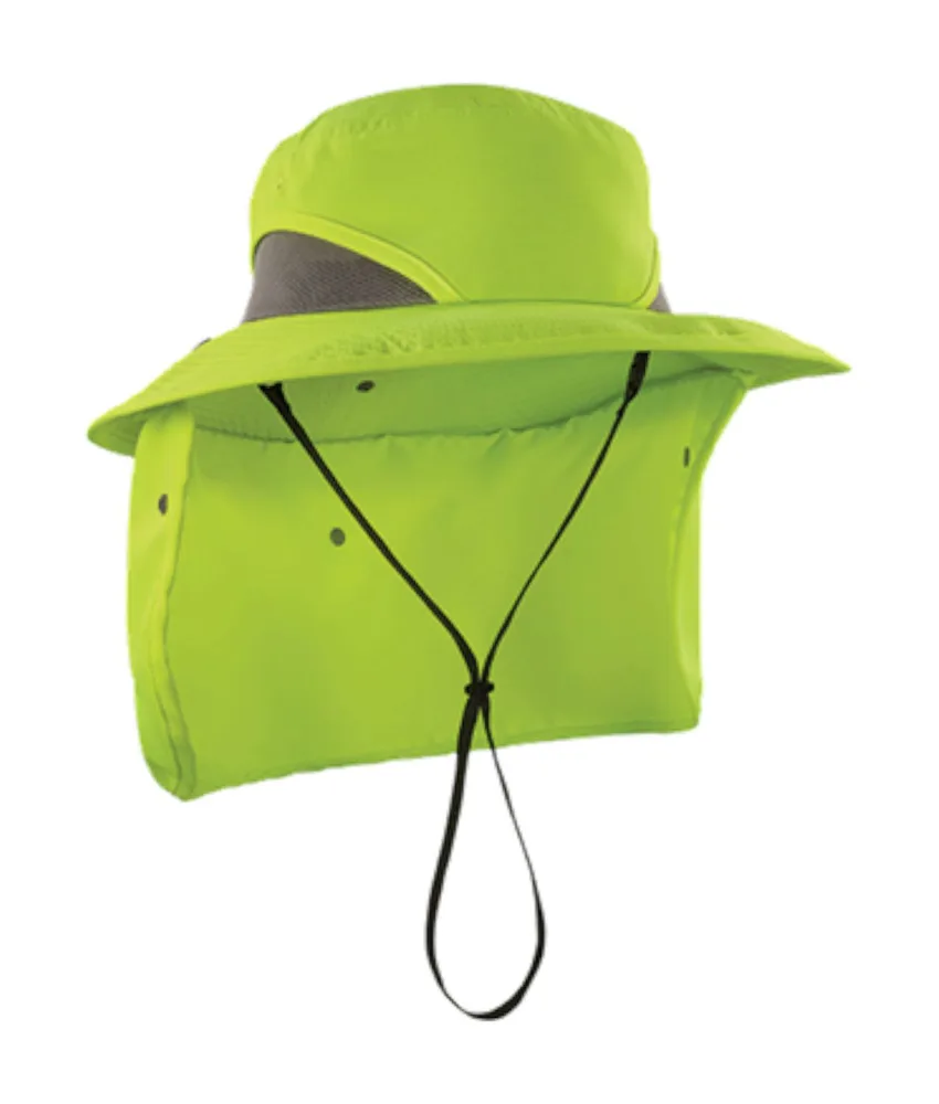 Cappello alta visibilità, con protezione nucale - fodera in microfibra trattiene il sudore