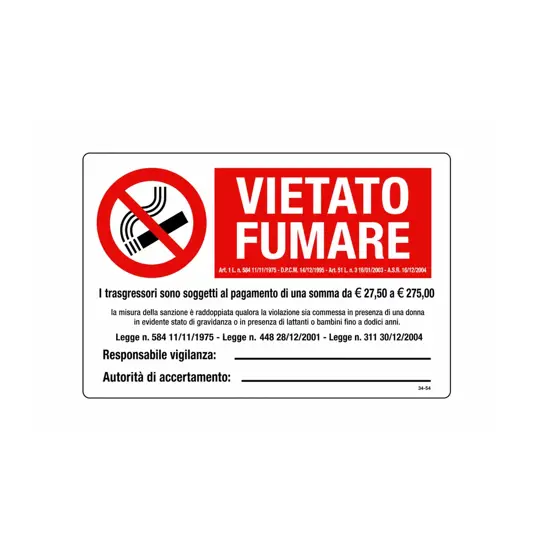 Cartelli di divieto 'vietato fumare'