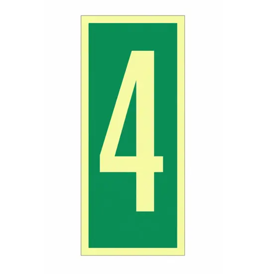 cartelli di sicurezza fotoluminescente numero 4