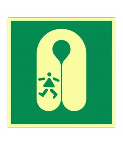 cartelli di sicurezza marittimo fotoluminescente con simbolo lifejacket per bambini