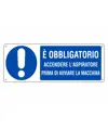 Cartello  accendere l'aspiratore prima di avviare la macchina