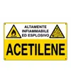 Cartello 'acetilene altamente infiammabile ed esplosivo'