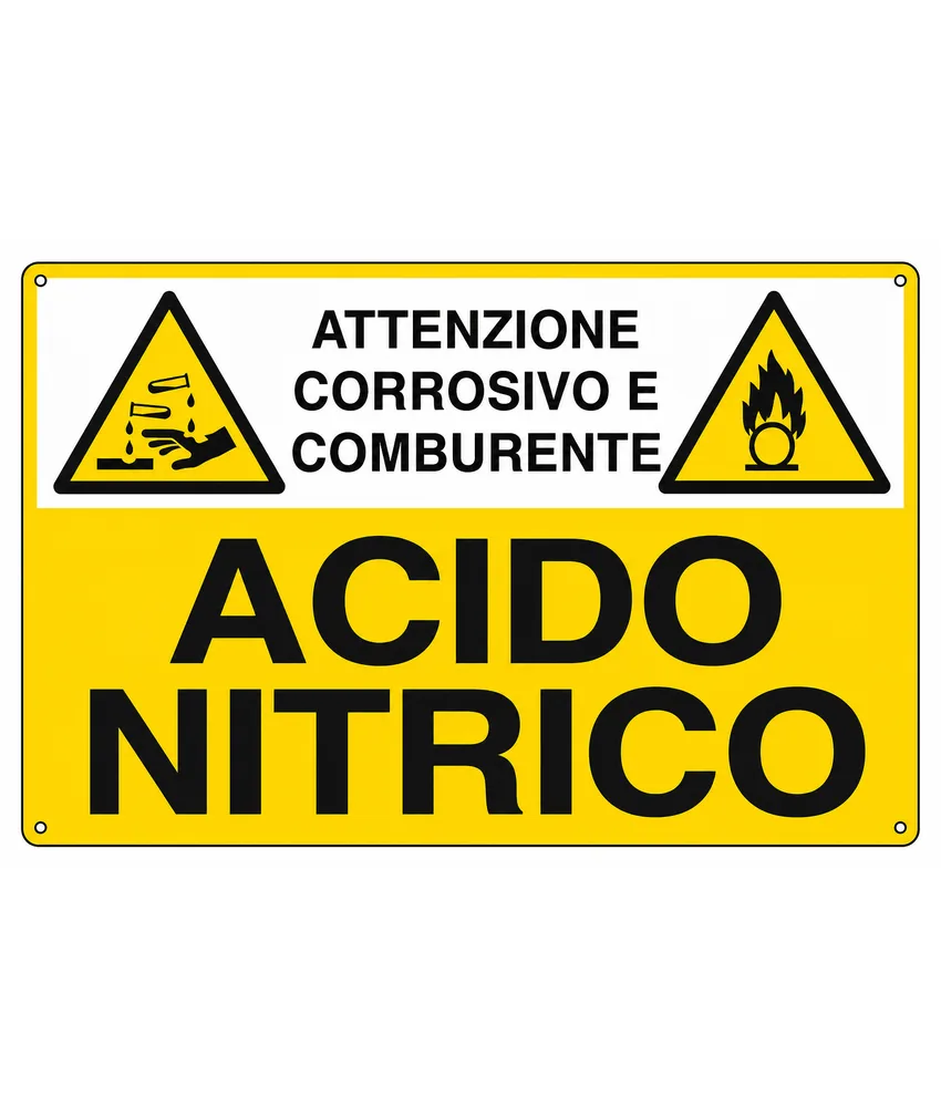 Cartello " acido nitrico", 500x333 mm