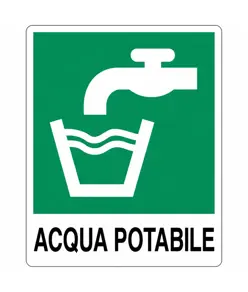 etichette adesive di emergenza simbolo 'acqua potabile' con scritta