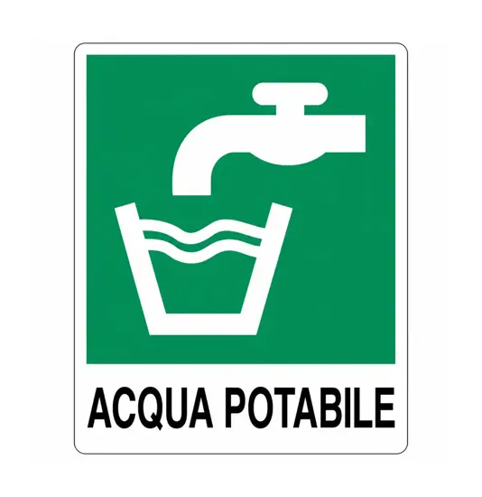 etichette adesive di emergenza simbolo 'acqua potabile' con scritta