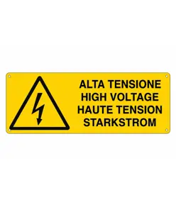 Cartello 'alta tensione' multilingue