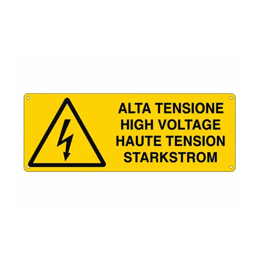 Cartello 'alta tensione' multilingue