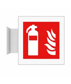 Cartello antincendio bifacciale a bandiera 'estintore'