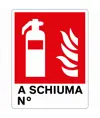Cartello antincendio con scritta 'a schiuma N°'