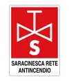 Cartello antincendio con scritta 'saracinesca rete antincendio'