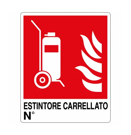 Cartello antincendio 'estintore carrellato N°'