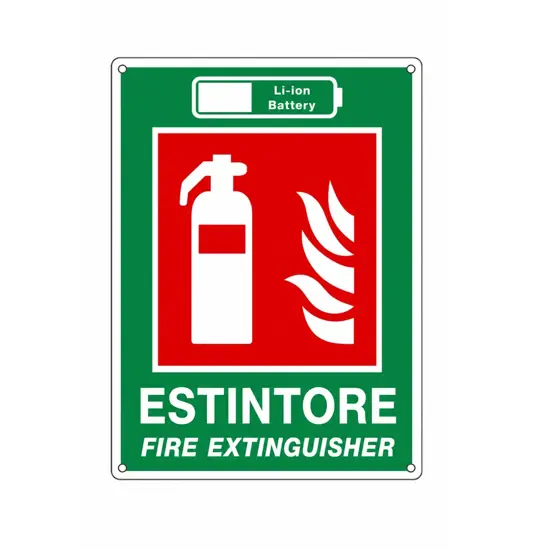 Cartello antincendio 'estintore per batterie a litio'