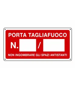 Cartello antincendio 'porta tagliafuoco N°'