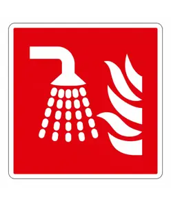 Cartello antincendio 'sistema estinzione incendio ad acqua'