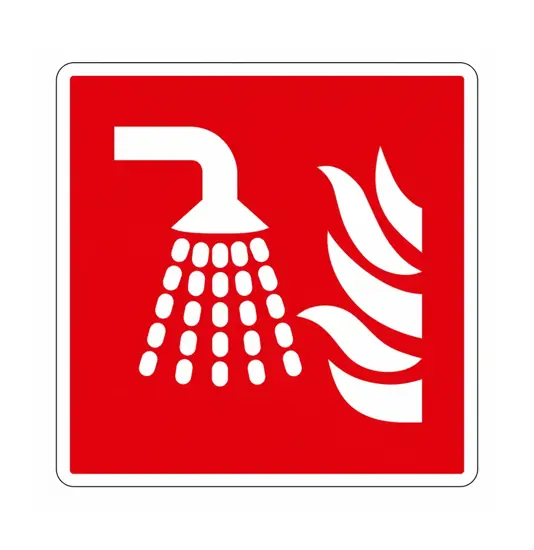 Cartello antincendio 'sistema estinzione incendio ad acqua'