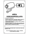 Cartello 'area videosorvegliata direttamente collegata...' telecamera bianca