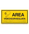 Cartello 'area videosorvegliata' in giallo