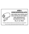 Cartello 'area videosorvegliata' multilingue