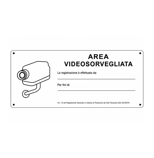 Cartello  'Area videosorvegliata'