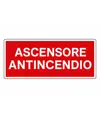 Cartello 'ascensore antincendio' in alluminio